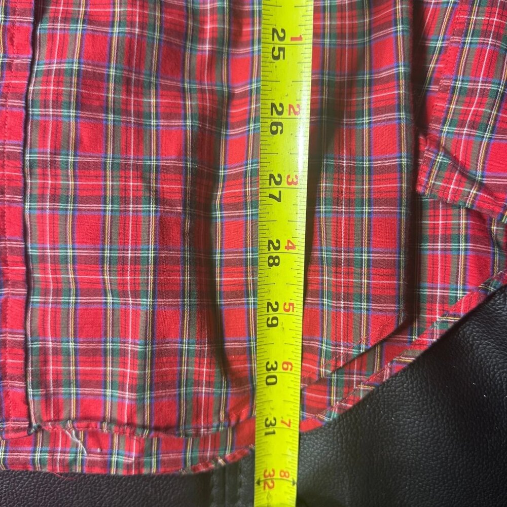 Vintage Huntington Men's Dress Shirt Red Plaid Egyptian Cotton Size 16.5-34 - Picture 14 of 14